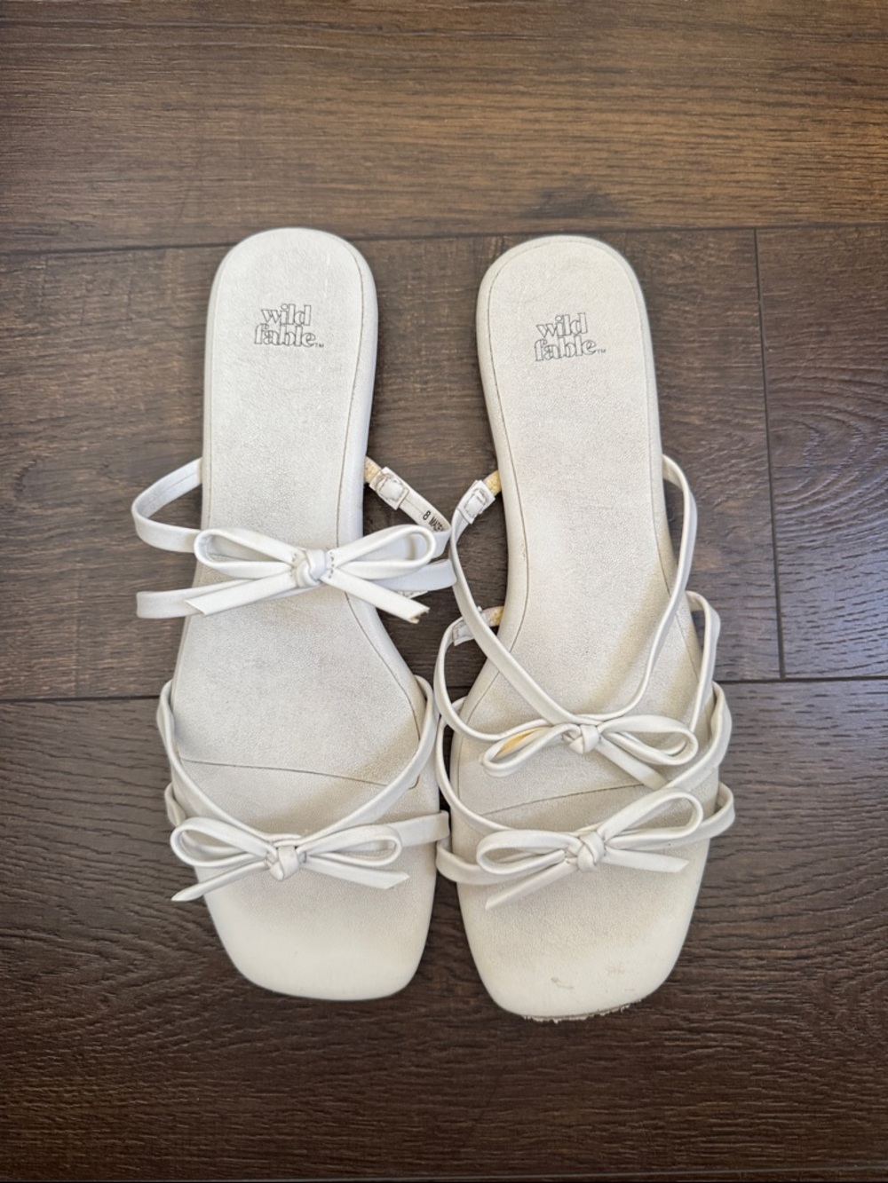 wild fable Cream Bow Strappy Slide Sandals